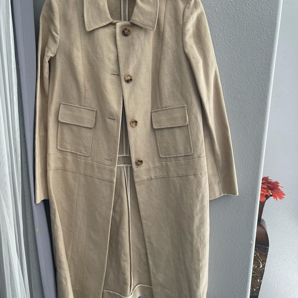 Marni Women Tan Cotton Long Jacket - Picture 14 of 16